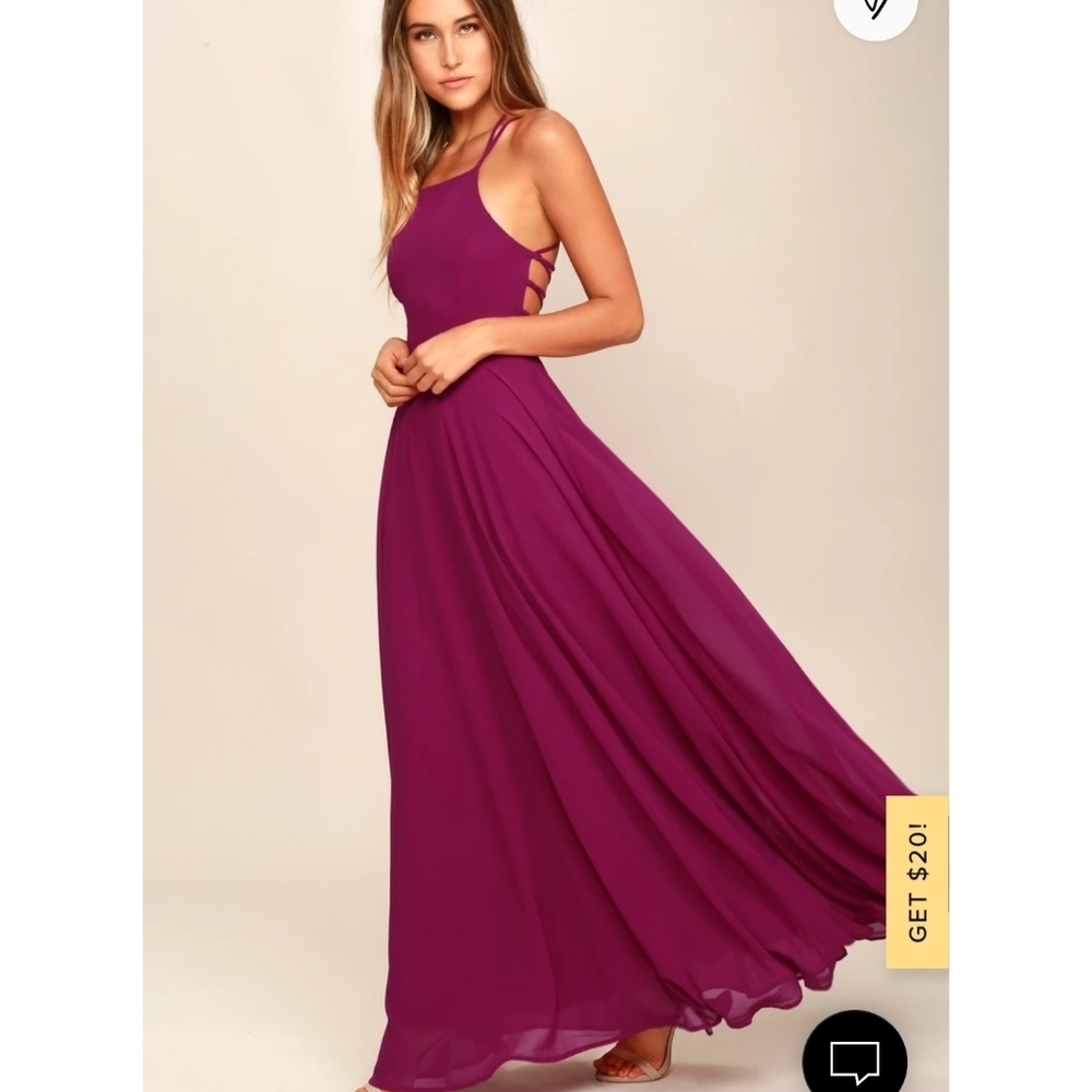 Lulus medium Strappy to be Here Magenta Maxi Dress